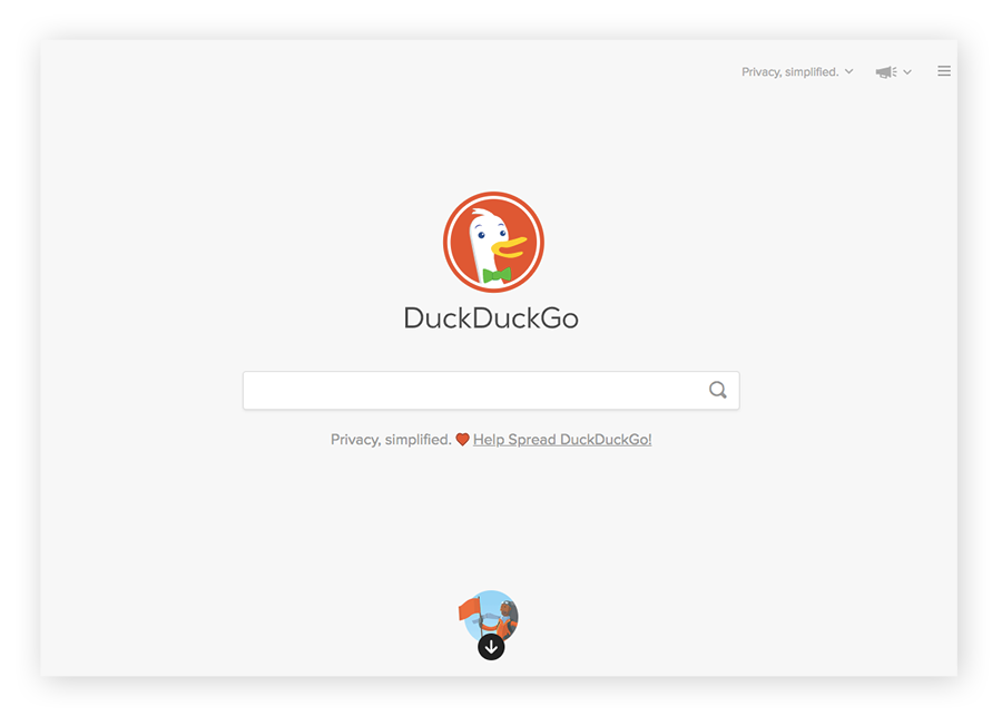 DuckDuckGo 暗网搜寻引擎首页